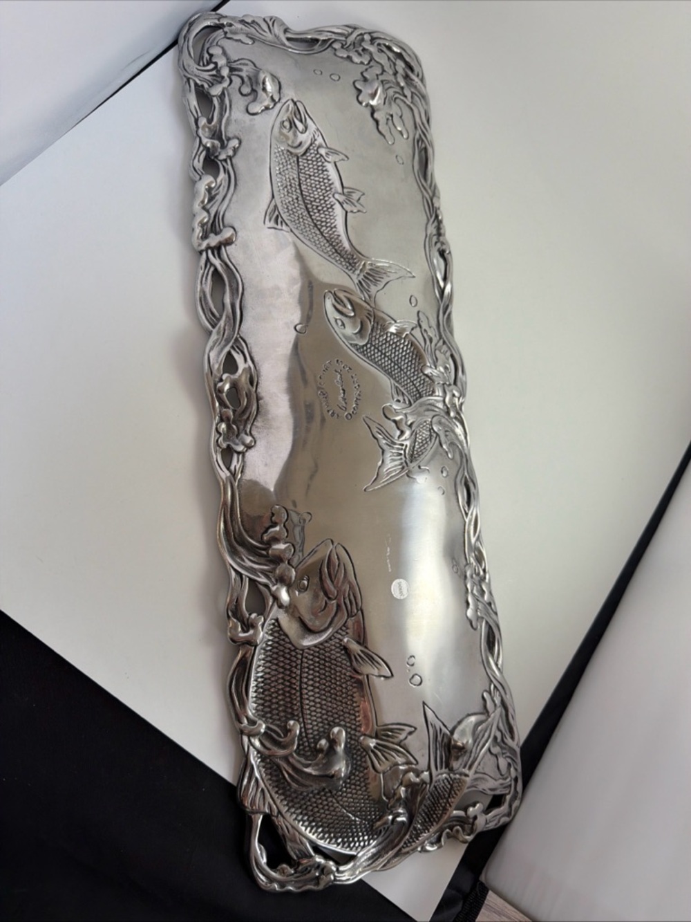Vintage 2001 Arthur Court Jumping Fish Cast Aluminum Tray Rare - Picture 2 of 16